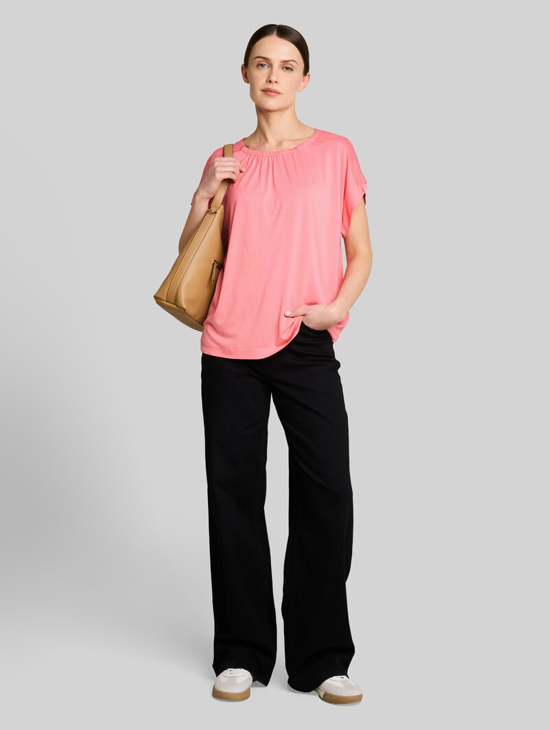 Tom Tailor T-Shirt mit Raffungen - Soft Fuchsia Pink