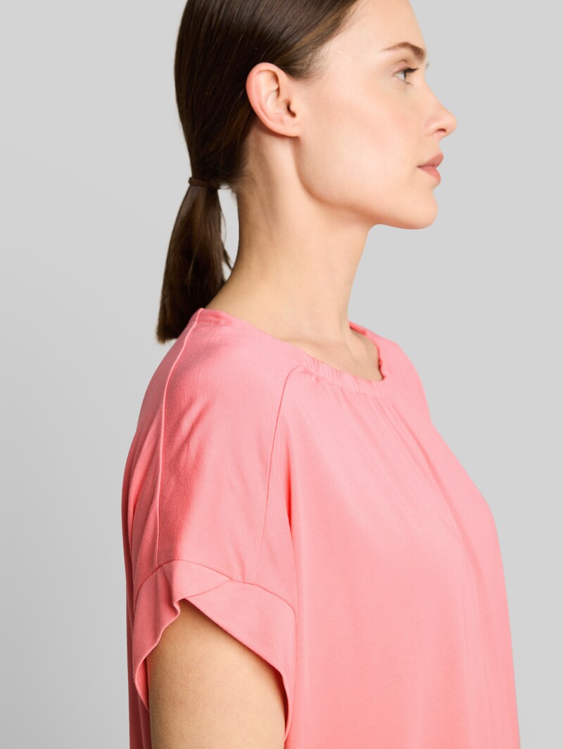 Tom Tailor T-Shirt mit Raffungen - Soft Fuchsia Pink