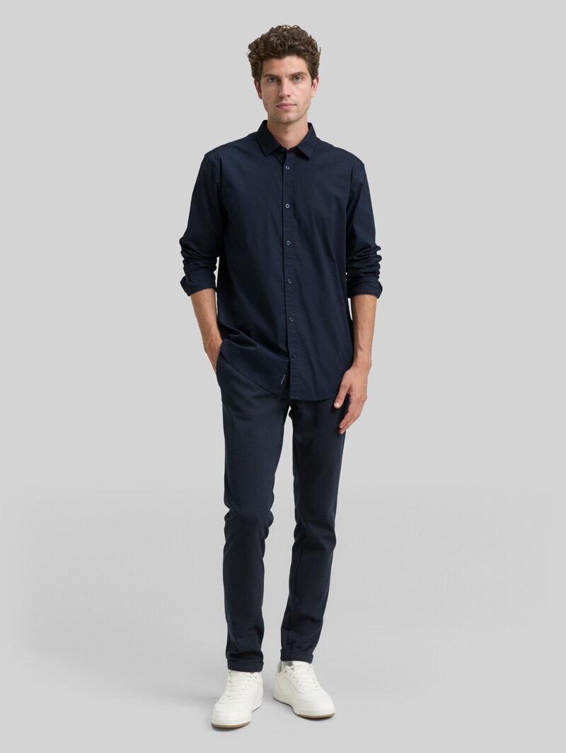 Tom Tailor Regular Fit Hemd mit Stretch - Sky Captain Blue