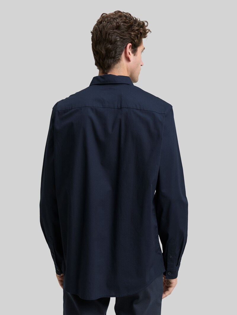 Tom Tailor Regular Fit Hemd mit Stretch - Sky Captain Blue