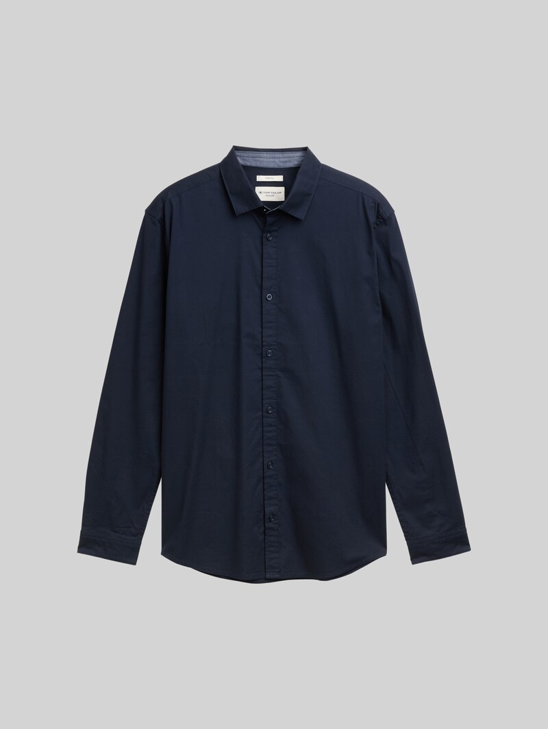 Tom Tailor Regular Fit Hemd mit Stretch - Sky Captain Blue