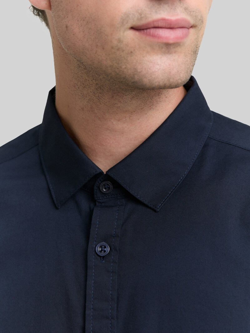Tom Tailor Regular Fit Hemd mit Stretch - Sky Captain Blue