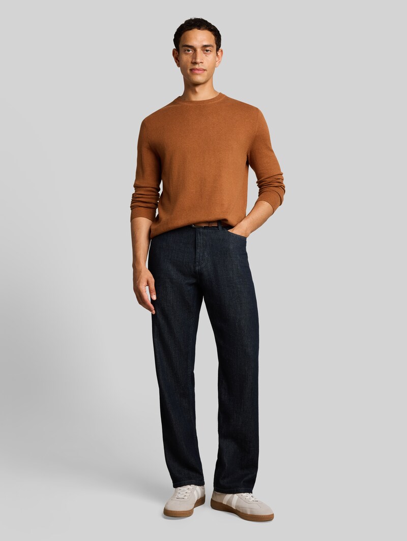 Tom Tailor Strickpullover mit Kaschmir-Anteil - Camel Brown Melange