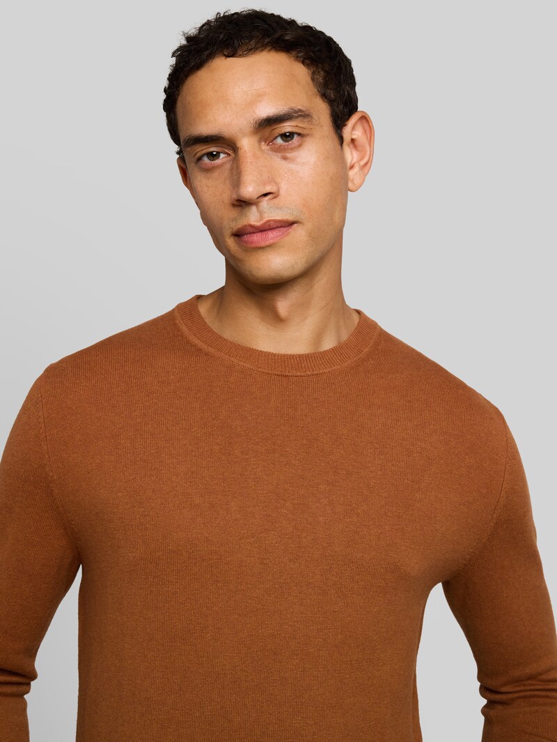 Tom Tailor Strickpullover mit Kaschmir-Anteil - Camel Brown Melange