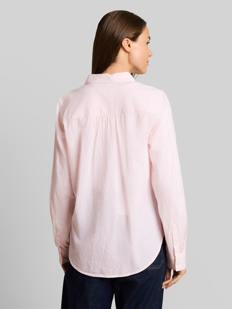 Tom Tailor Hemdbluse mit Turn-up-Funktion - Light Pastel Pink Dobby