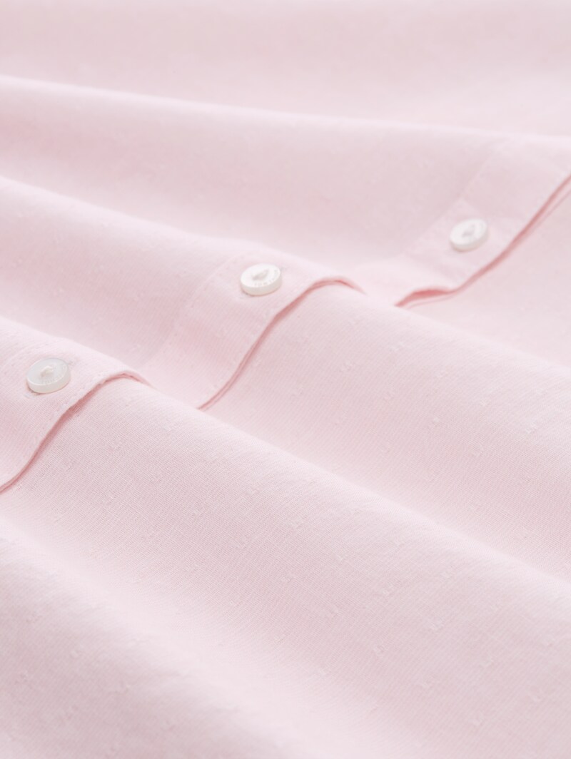 Tom Tailor Hemdbluse mit Turn-up-Funktion - Light Pastel Pink Dobby