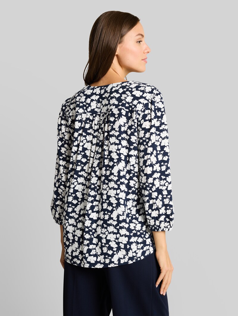 Tom Tailor Bluse aus Viskose - Blue Ginkgo Minimal