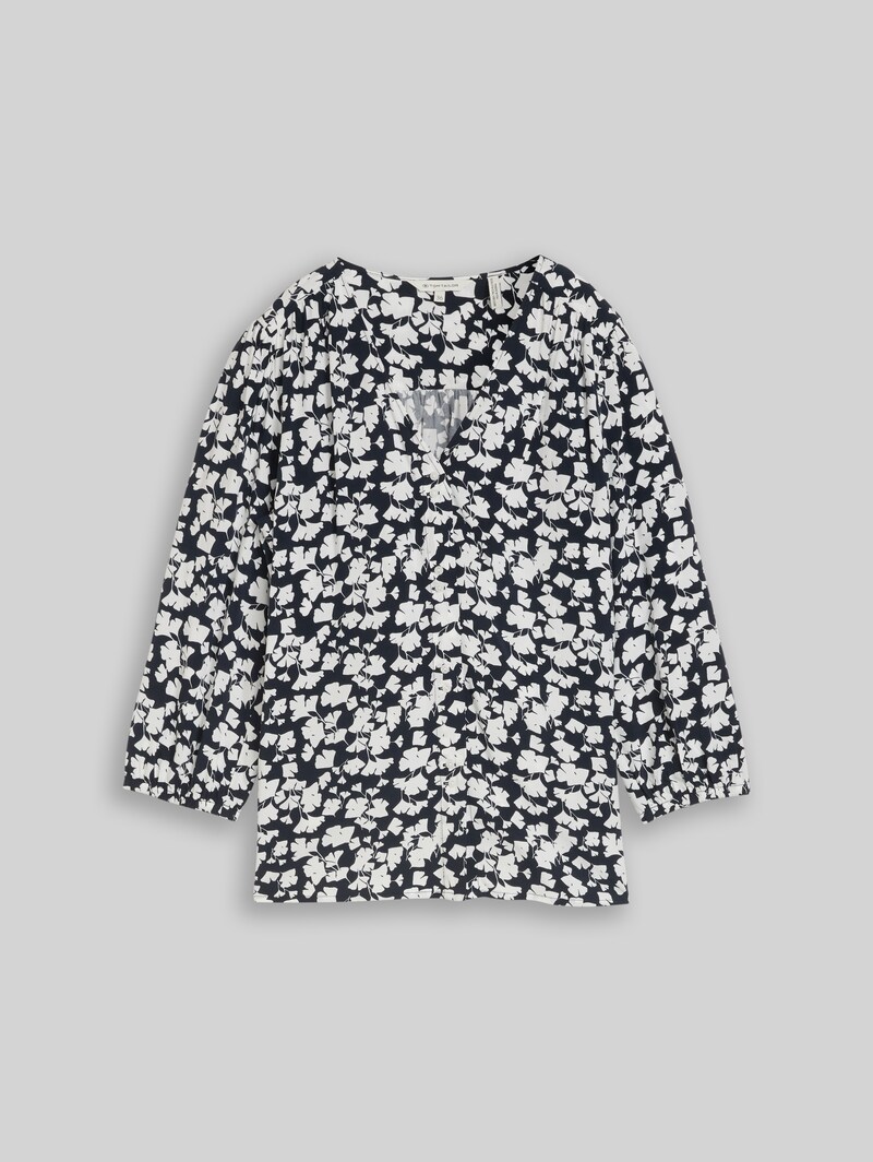 Tom Tailor Bluse aus Viskose - Blue Ginkgo Minimal
