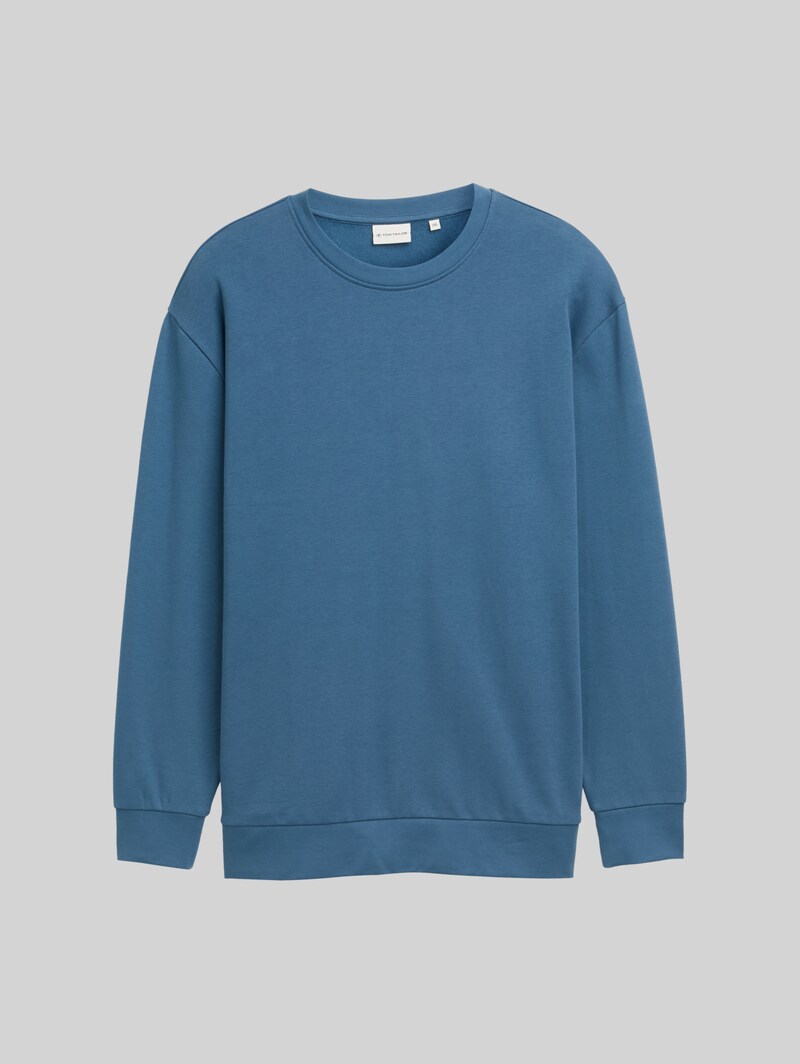 Tom Tailor Plus Size - Basic Sweatshirt in Unifarben - Real Teal Blue