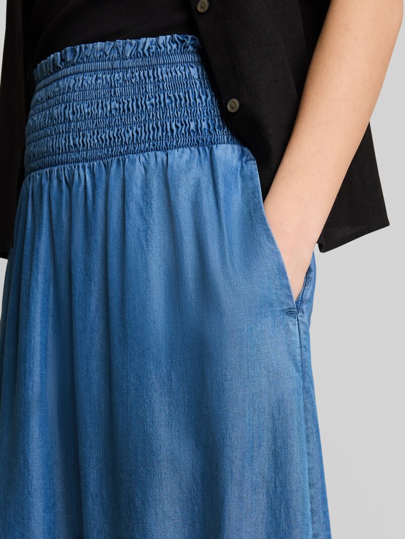 Tom Tailor Jeansrock mit Eingriffstaschen - Clean Light Stone Blue Denim