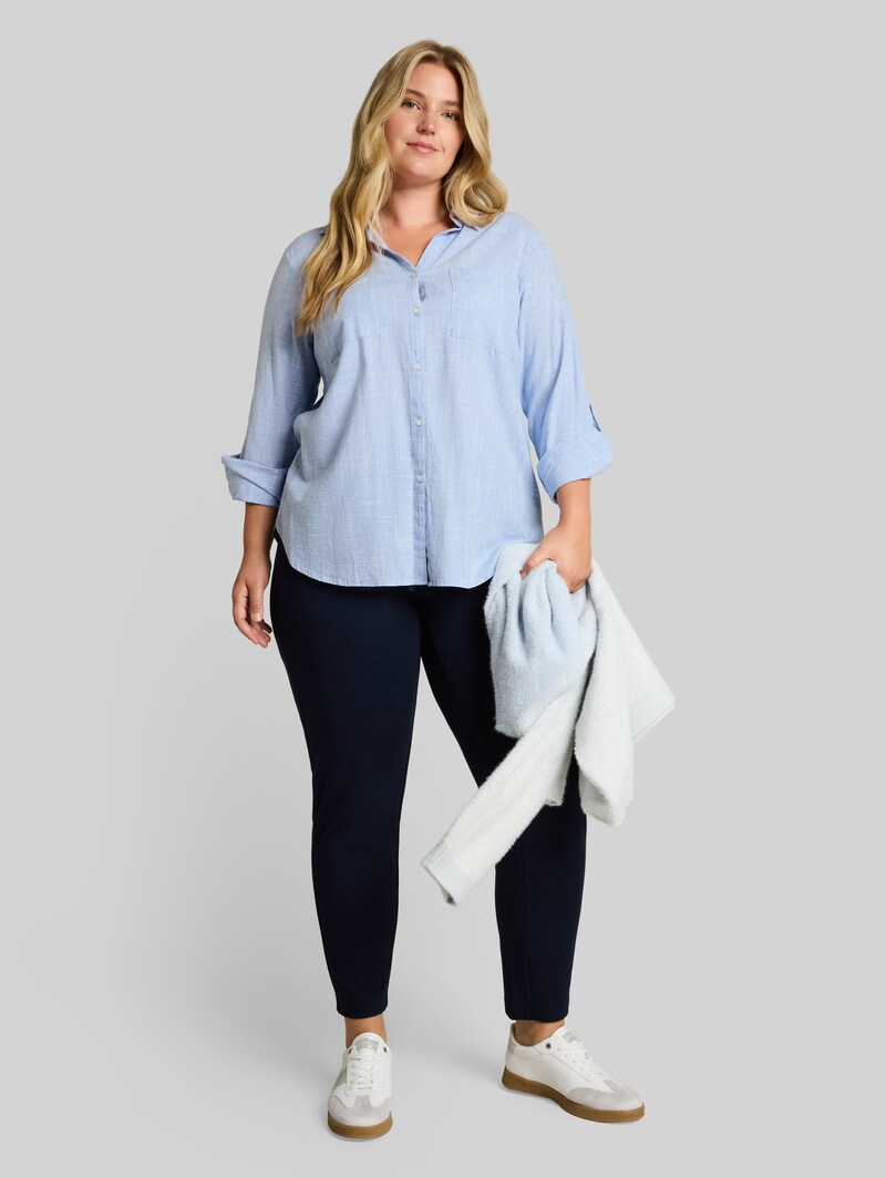 Tom Tailor Plus Size - Bluse mit Brusttaschen - Dreamy Blue
