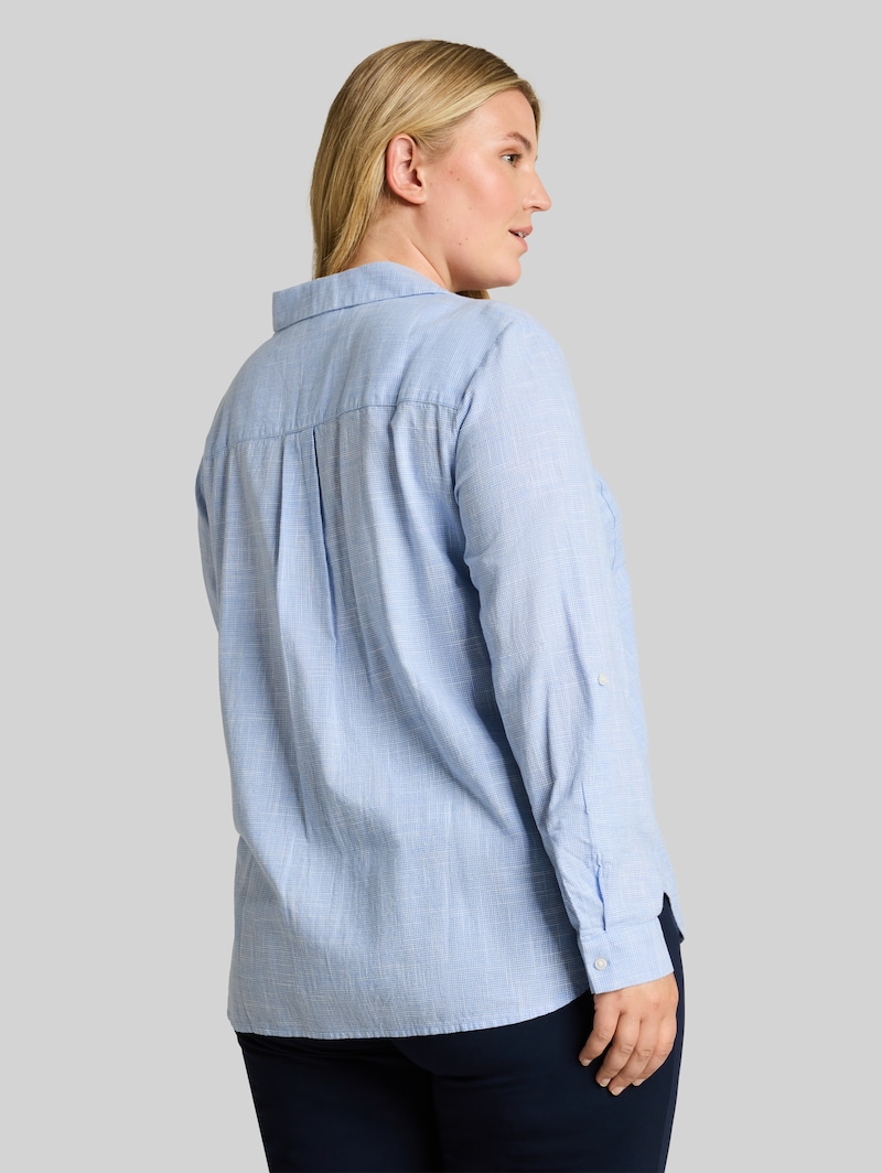 Tom Tailor Plus Size - Bluse mit Brusttaschen - Dreamy Blue