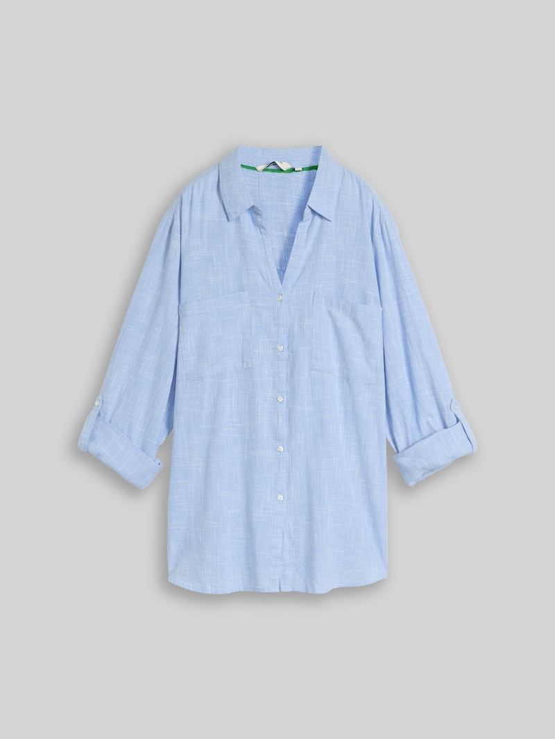 Tom Tailor Plus Size - Bluse mit Brusttaschen - Dreamy Blue