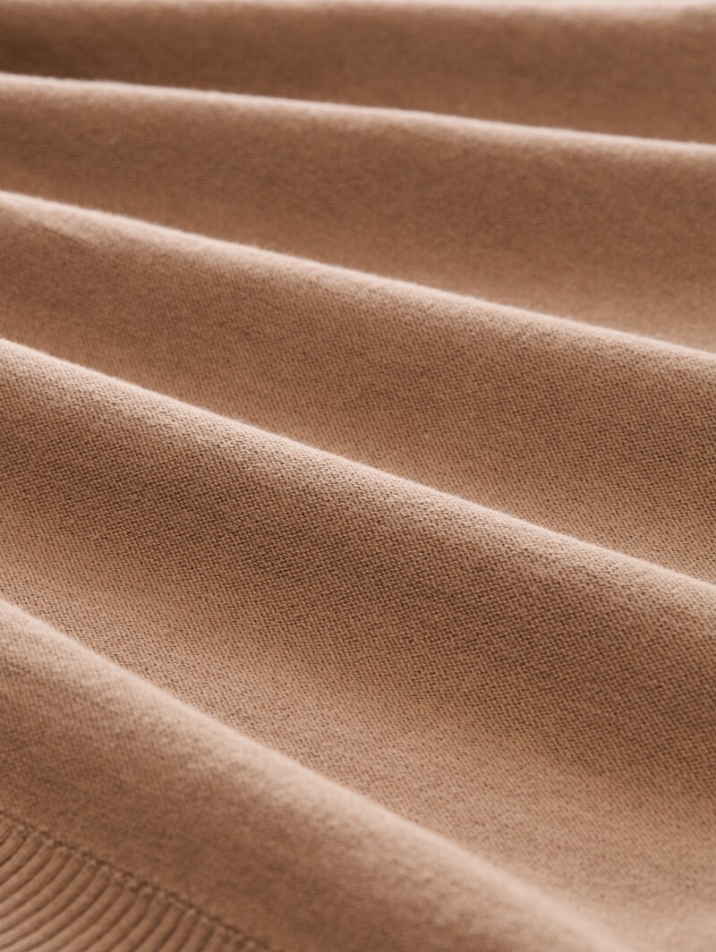 Tom Tailor Troyer Strickpullover aus Baumwolle - Malt Brown