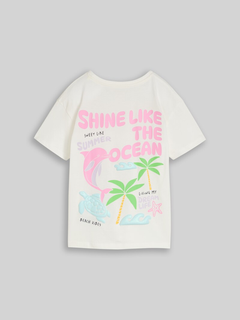 Tom Tailor Oversize T-Shirt mit Rückenprint - Whisper White Tom Tailor Oversize T-Shirt mit Rückenprint - Whisper White