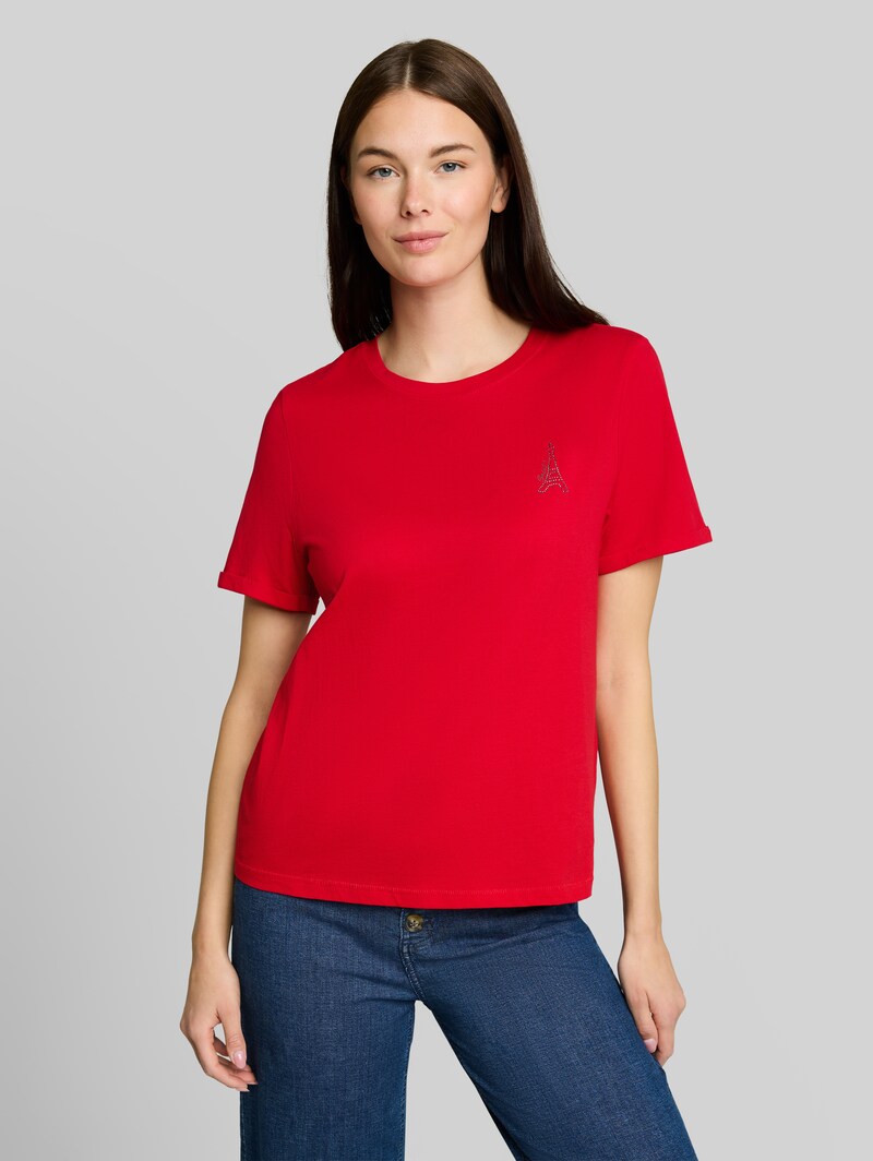 Tom Tailor T-Shirt mit Print - Soft Scarlet Red Tom Tailor T-Shirt mit Print - Soft Scarlet Red