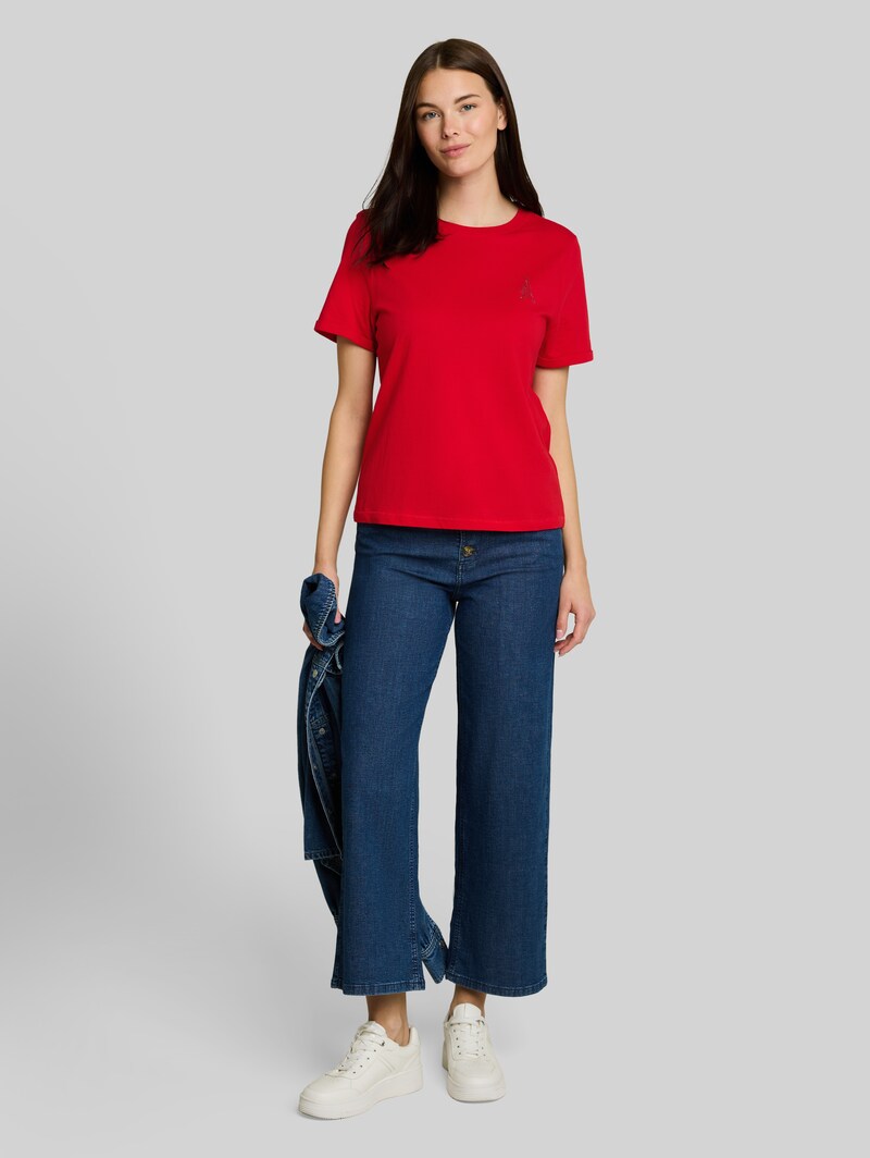 Tom Tailor T-Shirt mit Print - Soft Scarlet Red