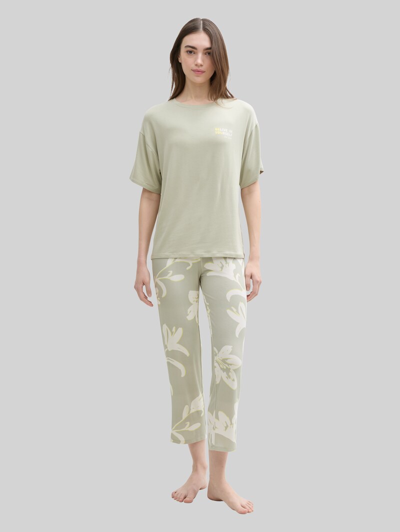 Tom Tailor Pyjama-Set mit Allover-Print - Grün-hell-allover