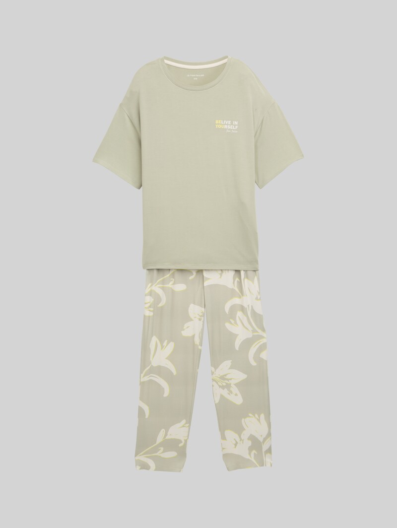 Tom Tailor Pyjama-Set mit Allover-Print - Grün-hell-allover