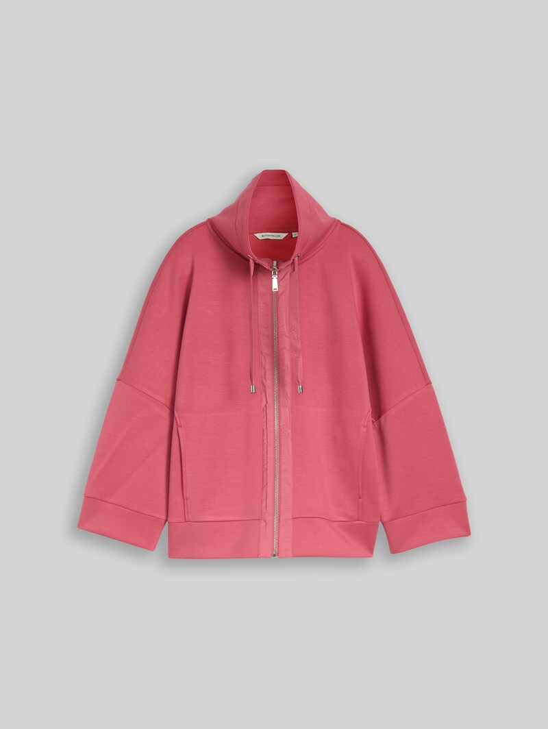 Tom Tailor Boxy Fit Scuba Sweatjacke - Cozy Pink