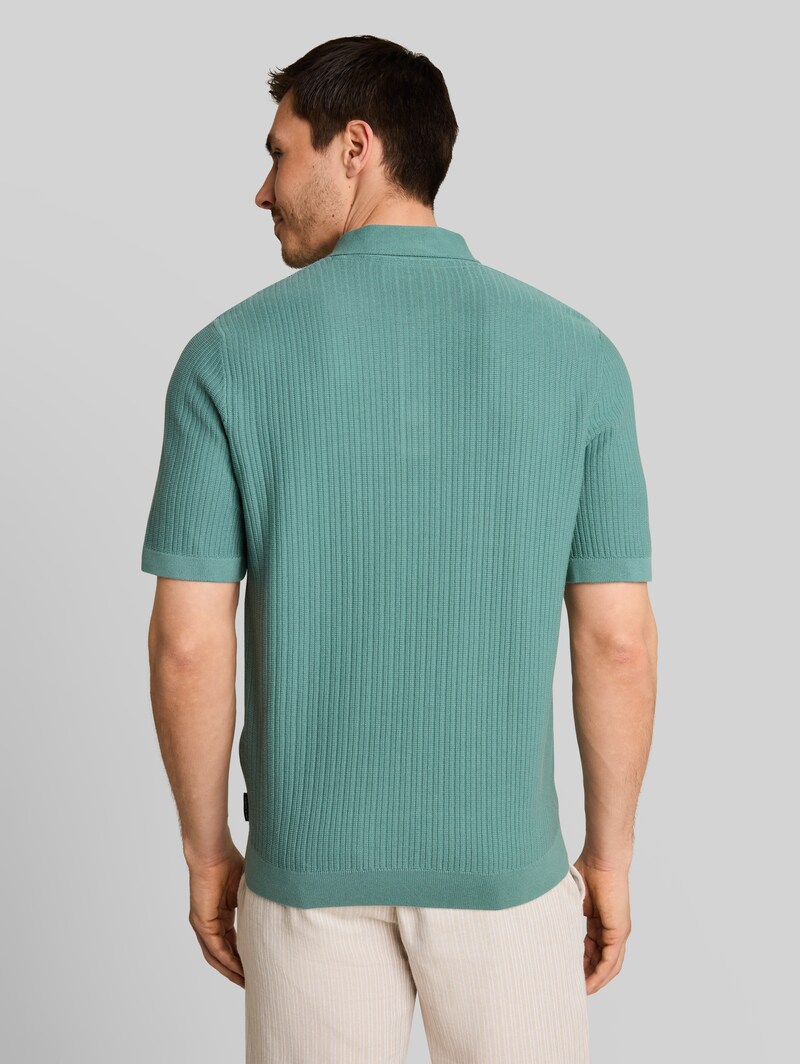 Tom Tailor Strick-Poloshirt aus Baumwolle - Mineral Stone Blue