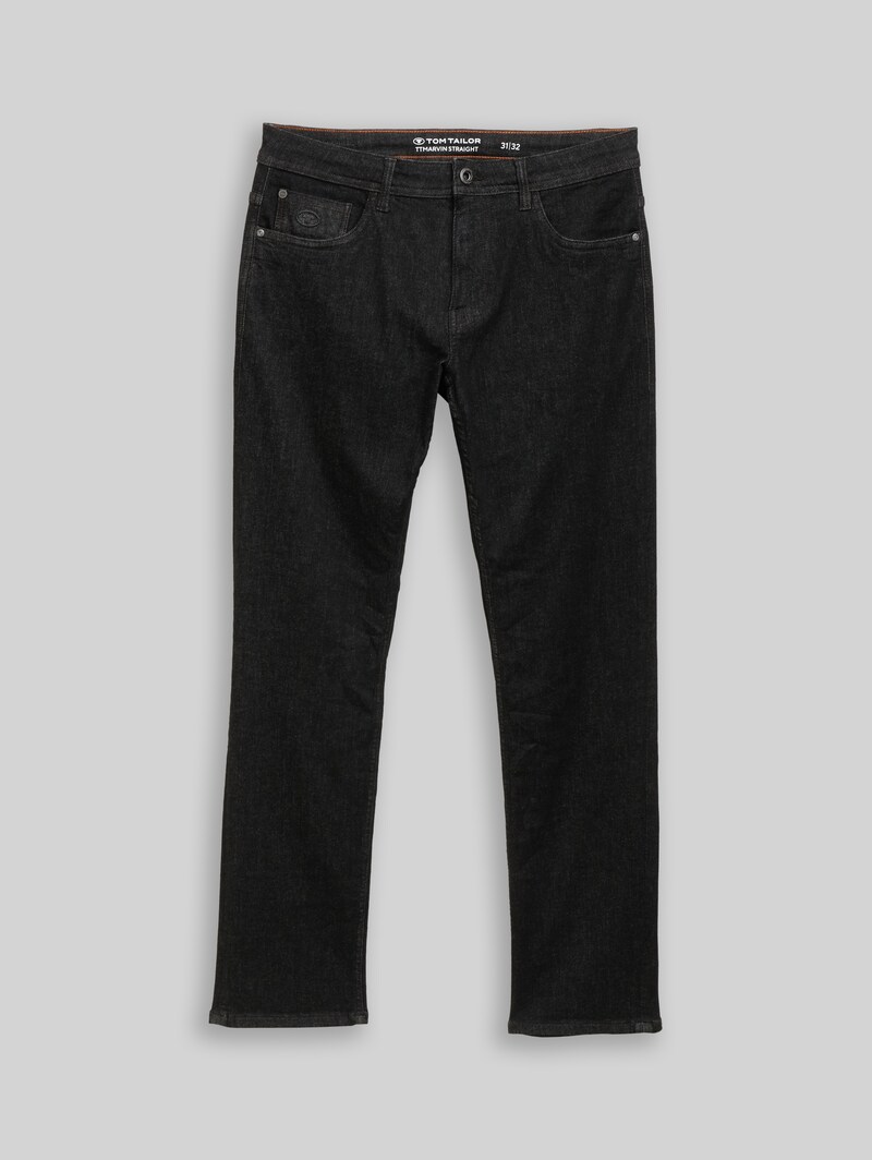 Tom Tailor TTMARVIN STRAIGHT Jeans mit Superstretch - Clean Rinsed Black Denim