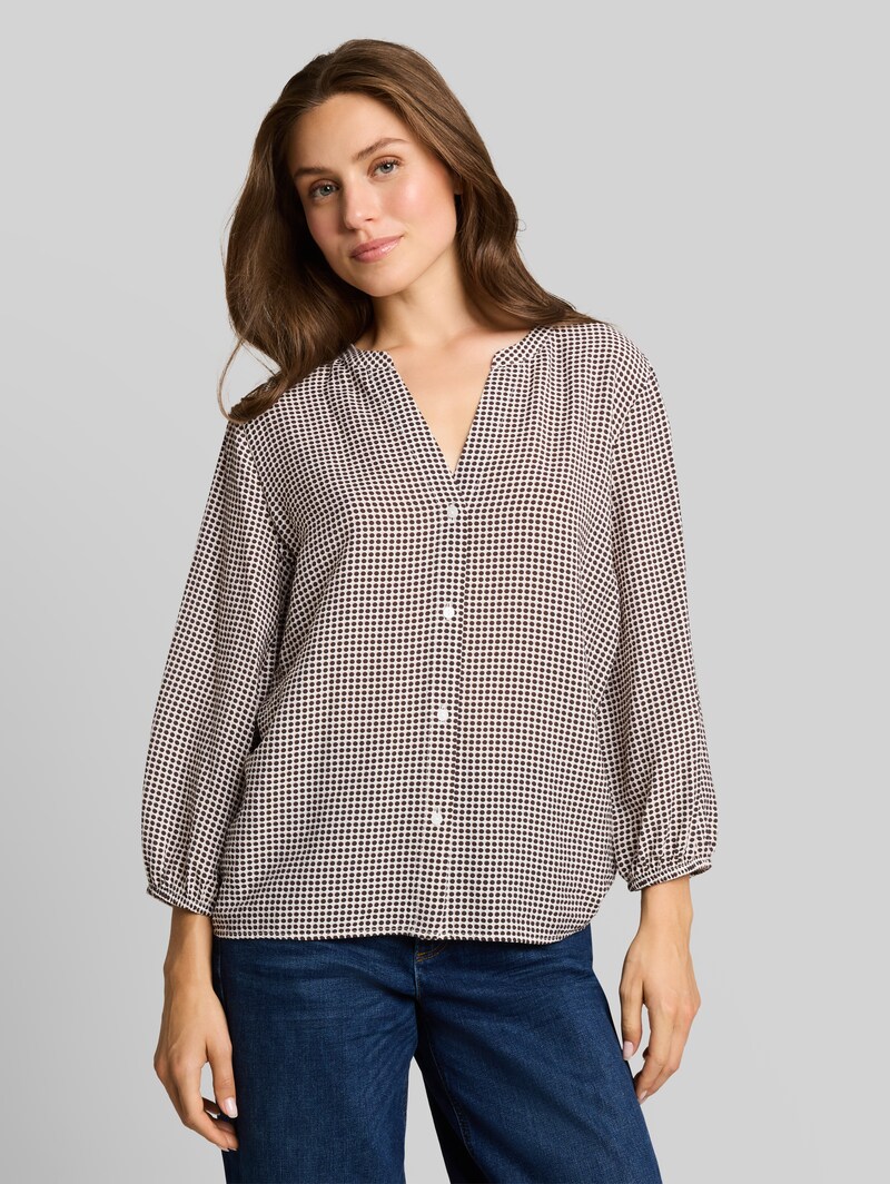 Tom Tailor Bluse mit Muster - Small Brown Dot Print Tom Tailor Bluse mit Muster - Small Brown Dot Print