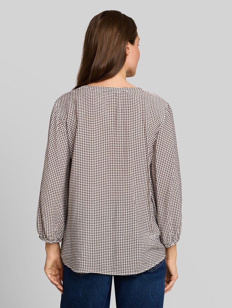 Tom Tailor Bluse mit Muster - Small Brown Dot Print