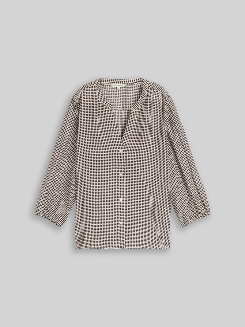 Tom Tailor Bluse mit Muster - Small Brown Dot Print