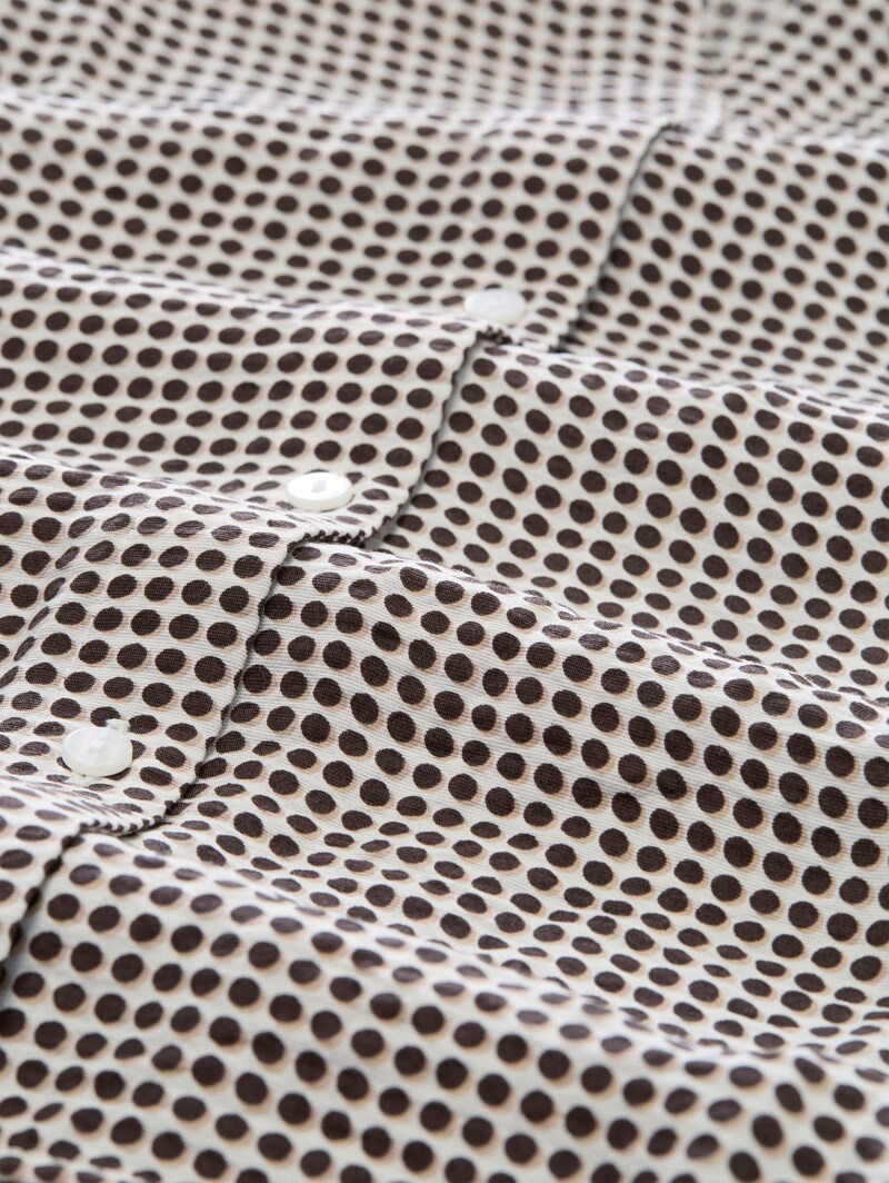 Tom Tailor Bluse mit Muster - Small Brown Dot Print
