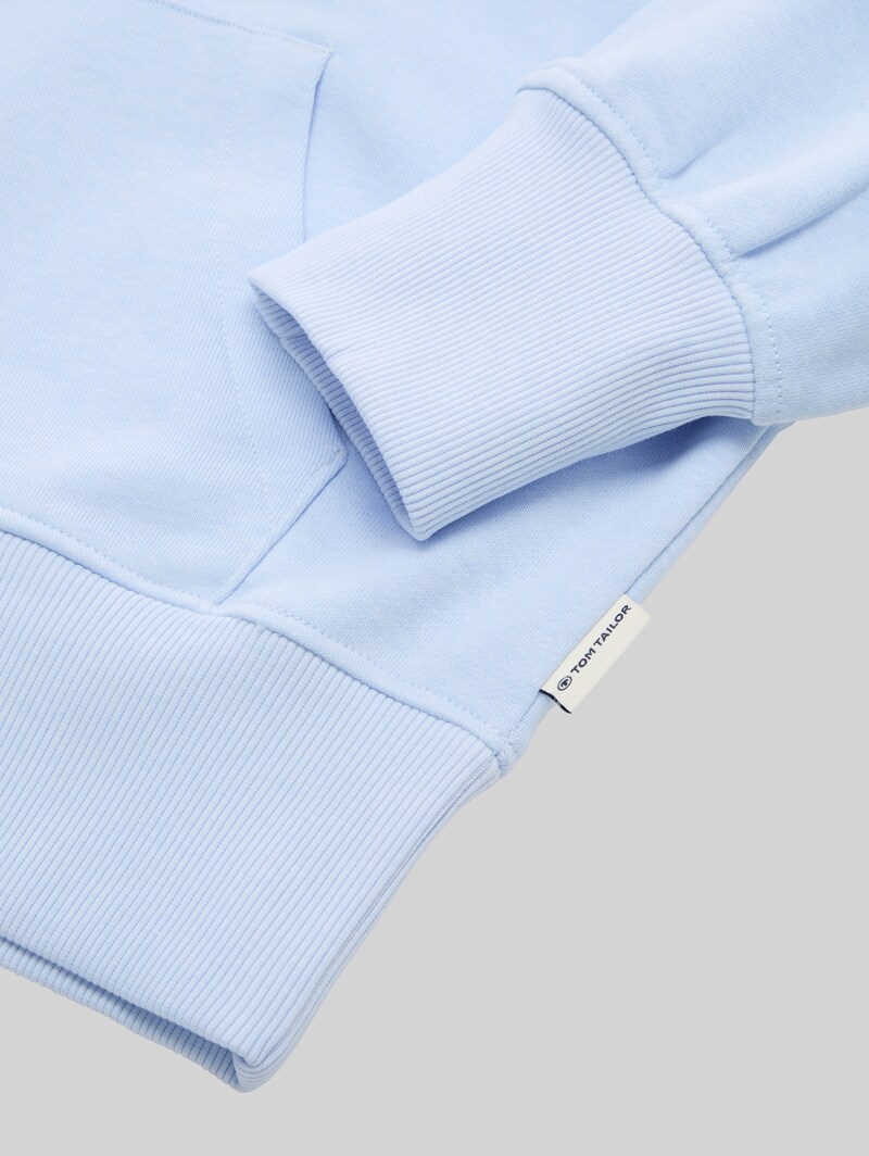 Tom Tailor Cropped Hoodie Sweatshirt - Pale Morning Blue