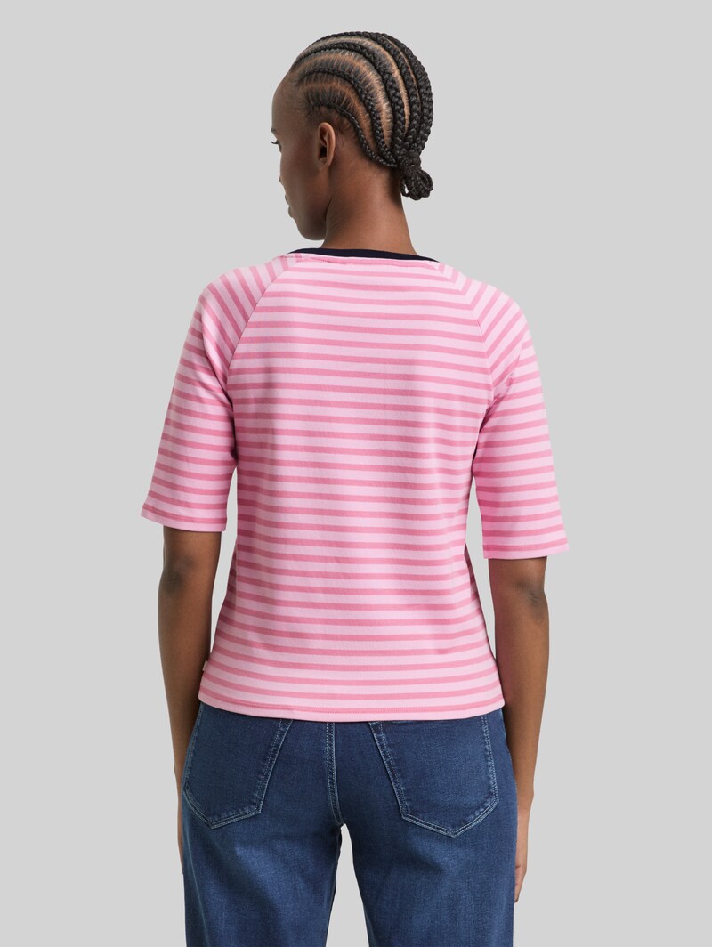 Tom Tailor T-Shirt mit Streifenmuster - Tonal Blush Rose Stripe
