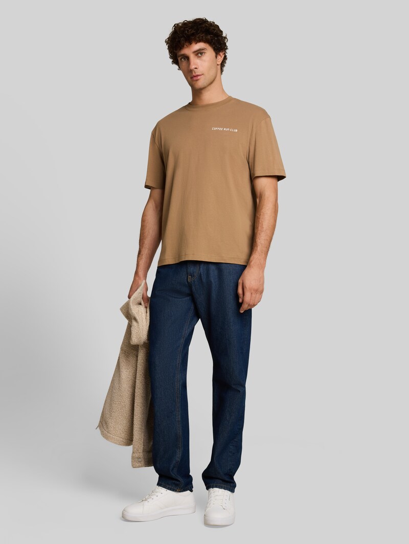 Tom Tailor Relaxed Fit T-Shirt mit Rückenprint - Malt Brown