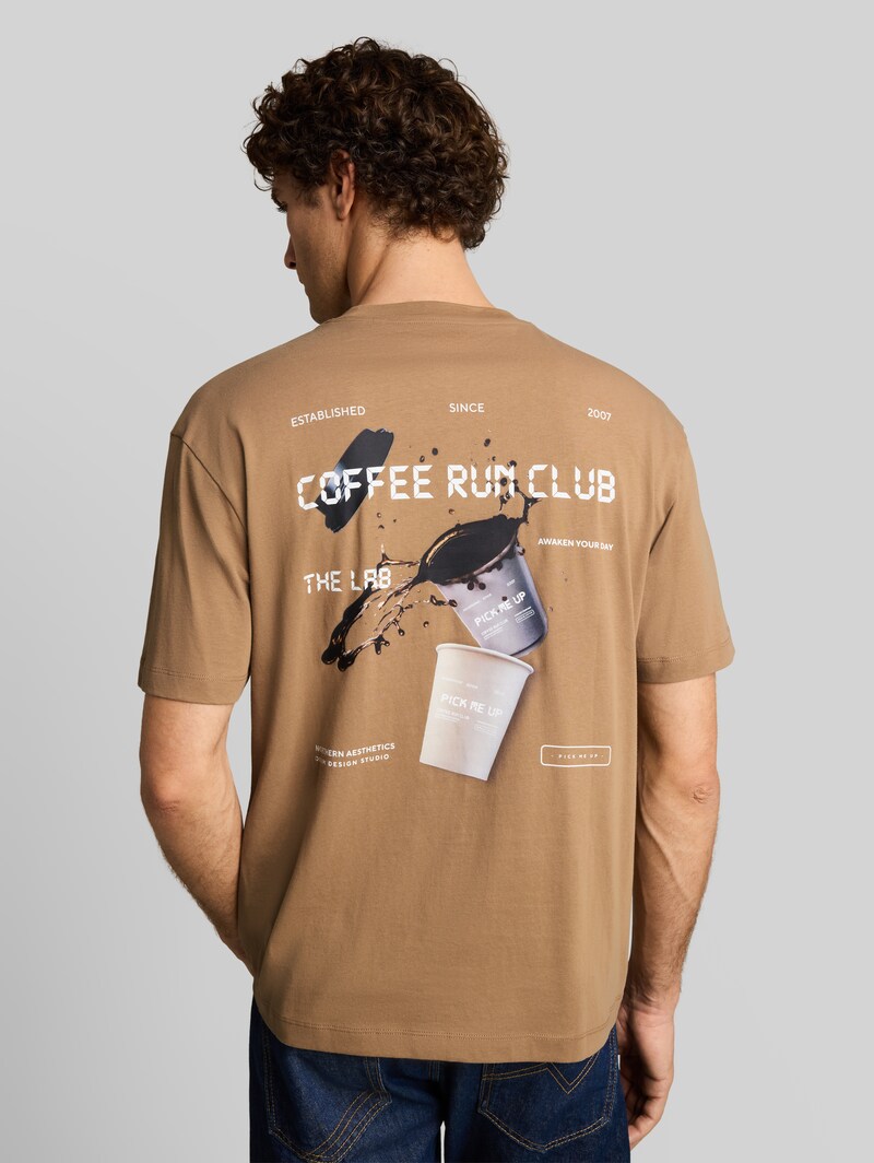 Tom Tailor Relaxed Fit T-Shirt mit Rückenprint - Malt Brown