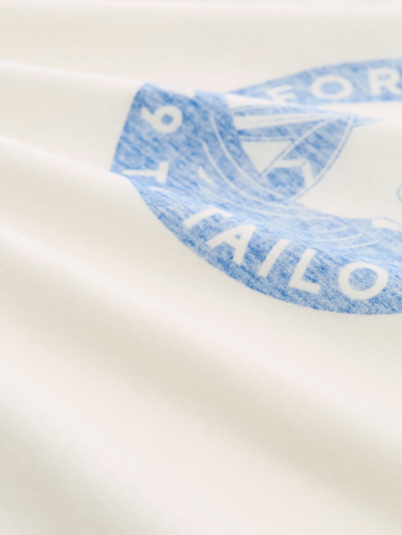 Tom Tailor T-Shirt mit Print - Gardenia White