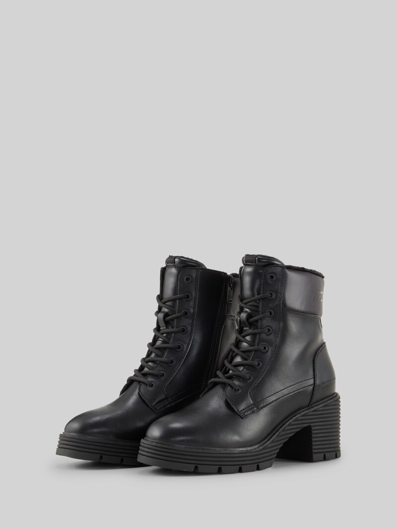 Tom Tailor Gefütterte Absatzstiefel mit Logo-Details - Black