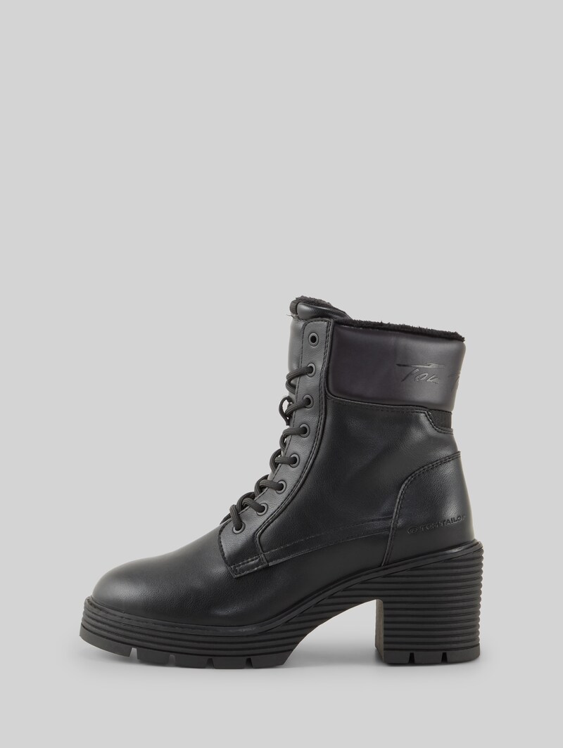 Tom Tailor Gefütterte Absatzstiefel mit Logo-Details - Black