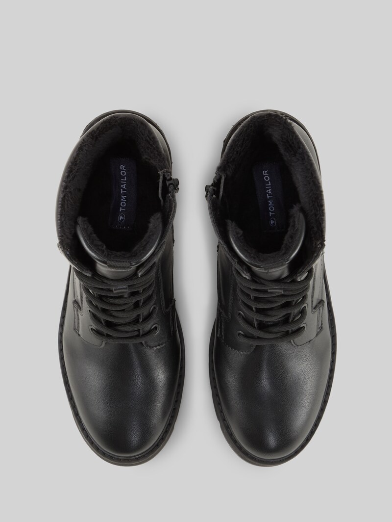 Tom Tailor Gefütterte Absatzstiefel mit Logo-Details - Black