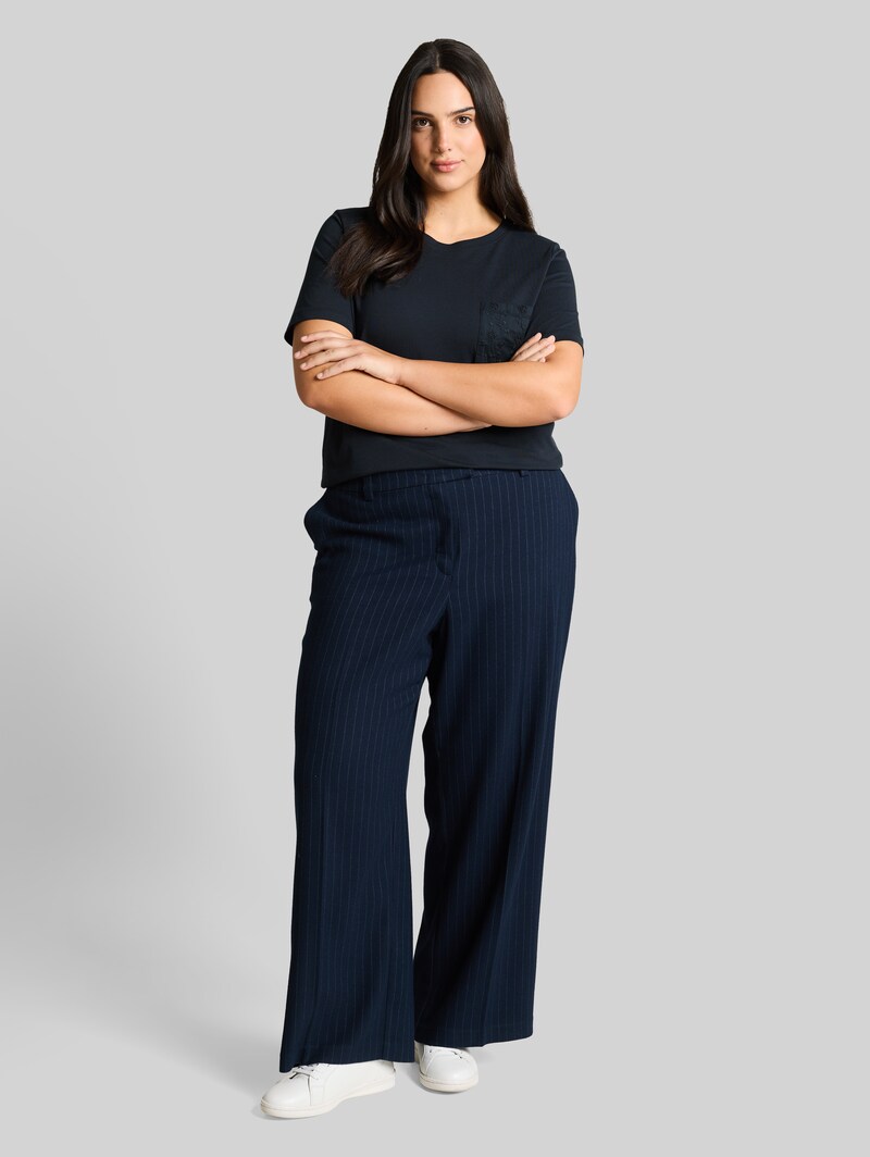 Tom Tailor Plus Size - Boxy Fit T-Shirt mit Brusttasche - Sky Captain Blue