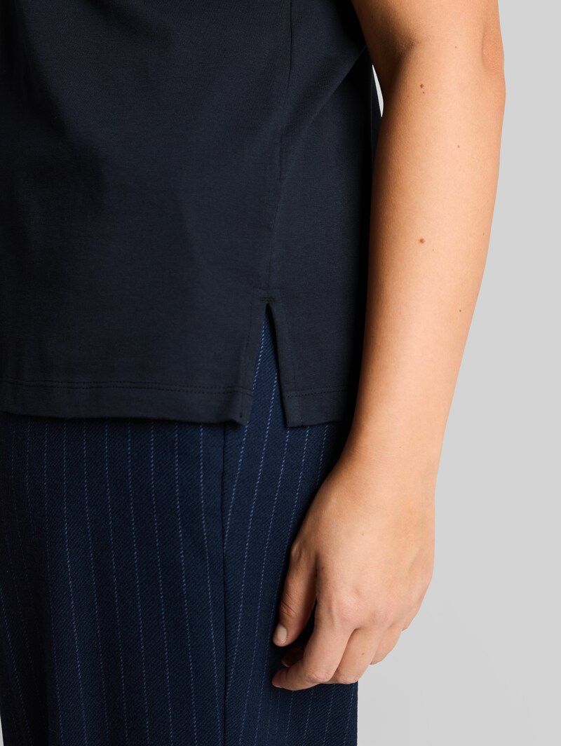 Tom Tailor Plus Size - Boxy Fit T-Shirt mit Brusttasche - Sky Captain Blue