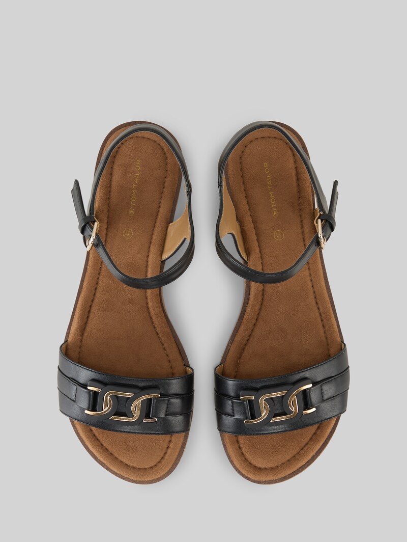 Tom Tailor Flache Sandalen mit weicher Sohle - Black