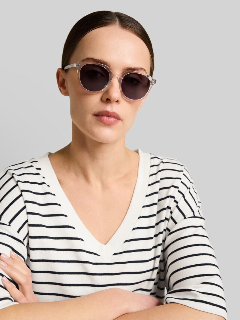 Tom Tailor Panto Sonnenbrille aus Acetate Renew UV400 - Palladium / Chrome / Rhodium /