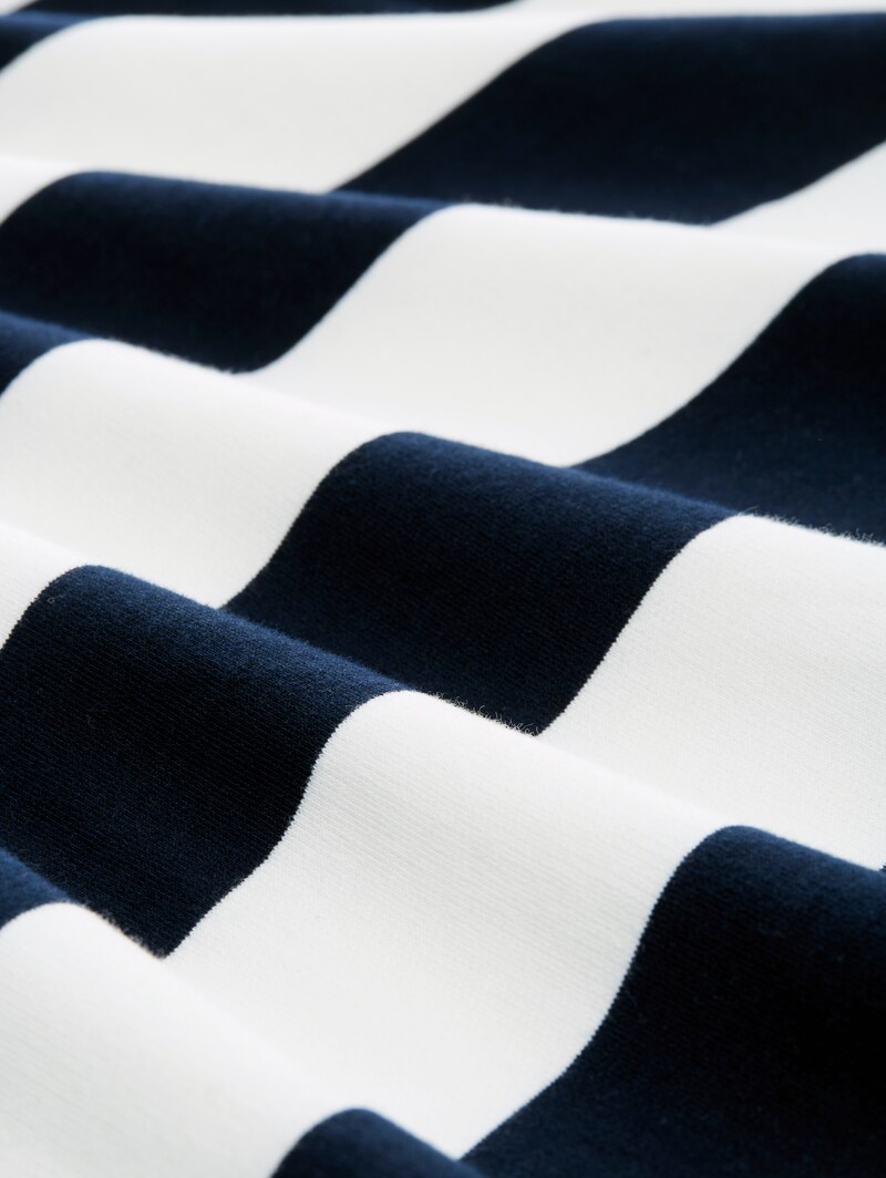 Tom Tailor Loose Fit Sweatshirt - Navy White Block Stripe