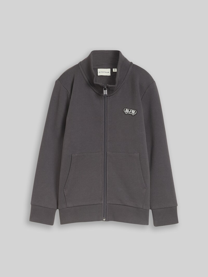 Tom Tailor College Sweatjacke mit Stehkragen - Dark Urban Grey
