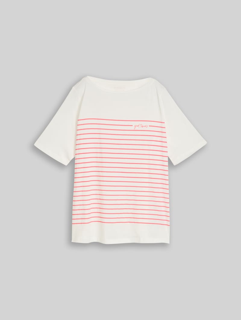 Tom Tailor Plus Size - T-Shirt mit Streifenmuster - Whisper White