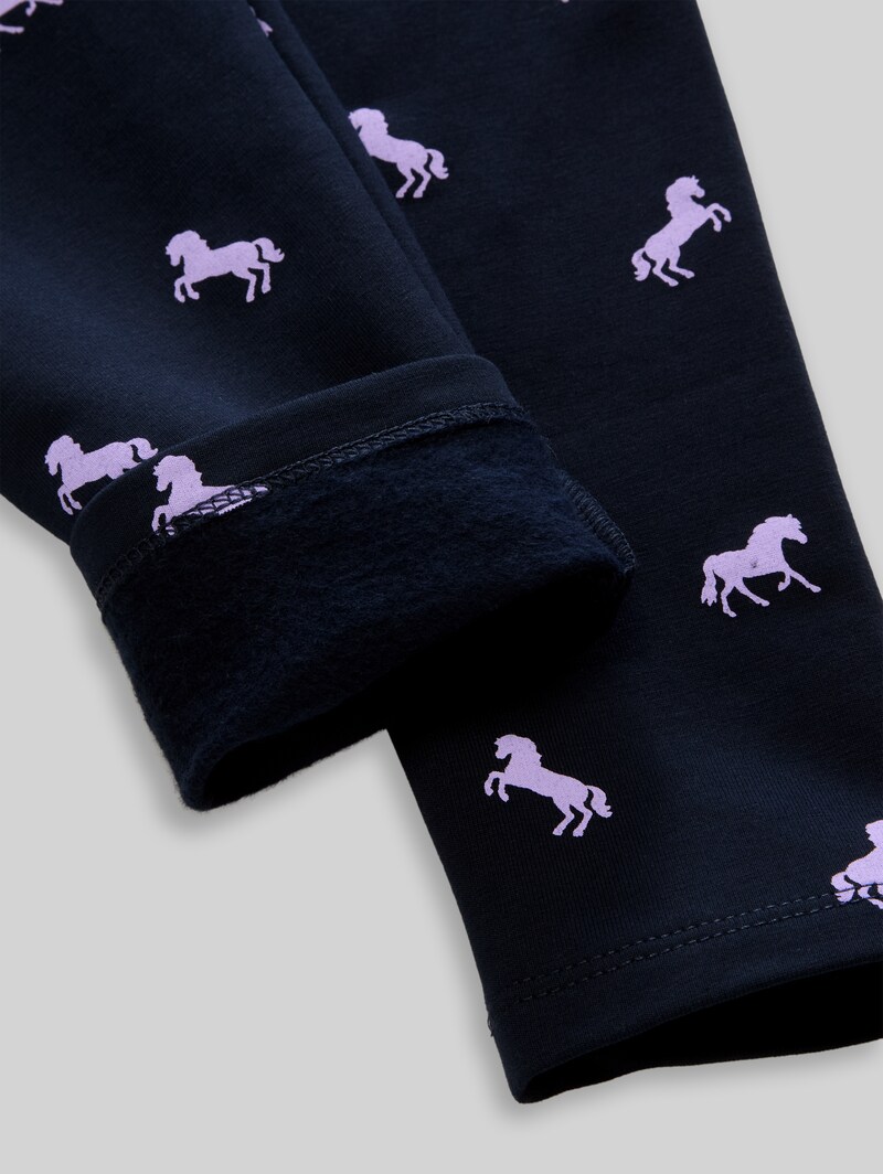 Tom Tailor Leggings mit Allover-Print - Dark Blue Horses Print