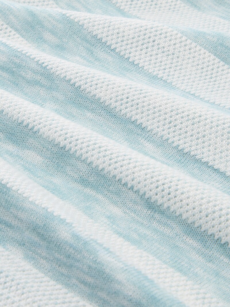 Tom Tailor Loose Fit T-Shirt mit Fledermausärmeln - White Mint Stripe
