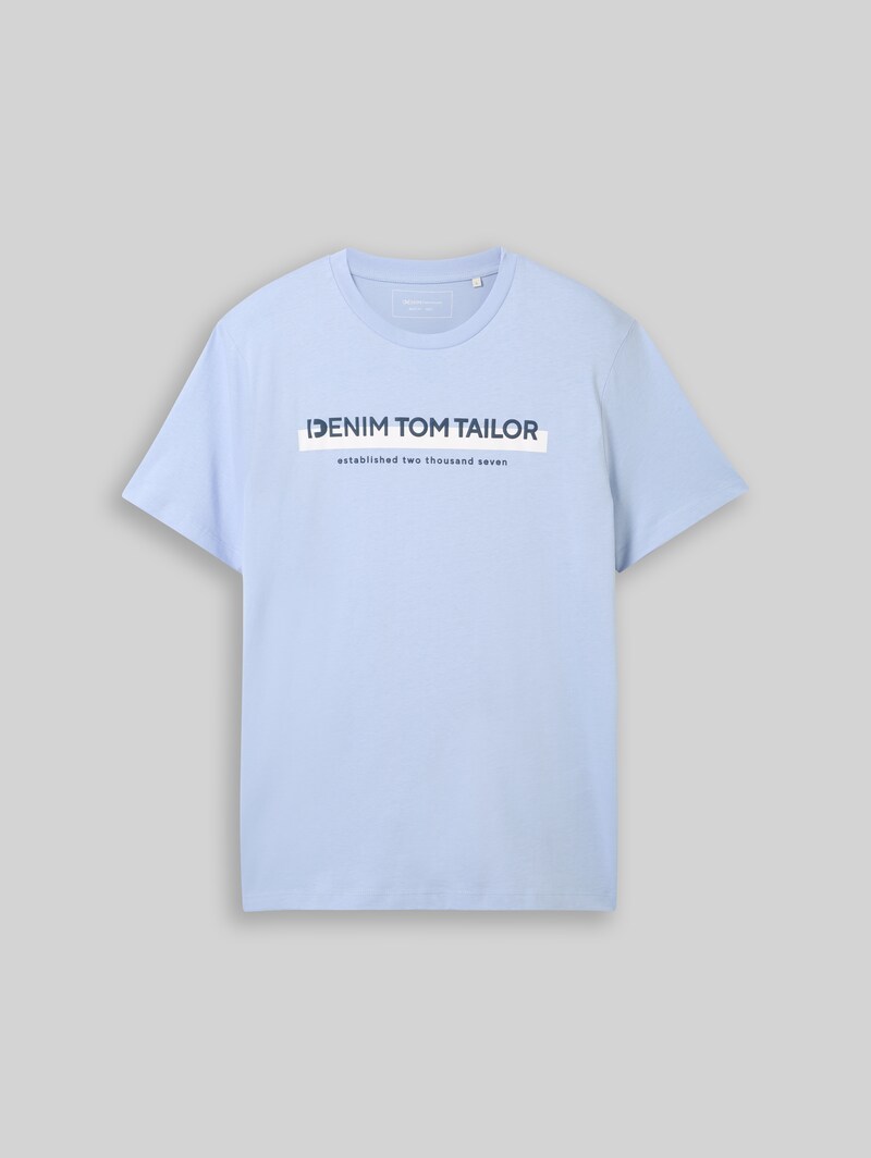 Tom Tailor T-Shirt mit Logo-Print - Brunnera Blue