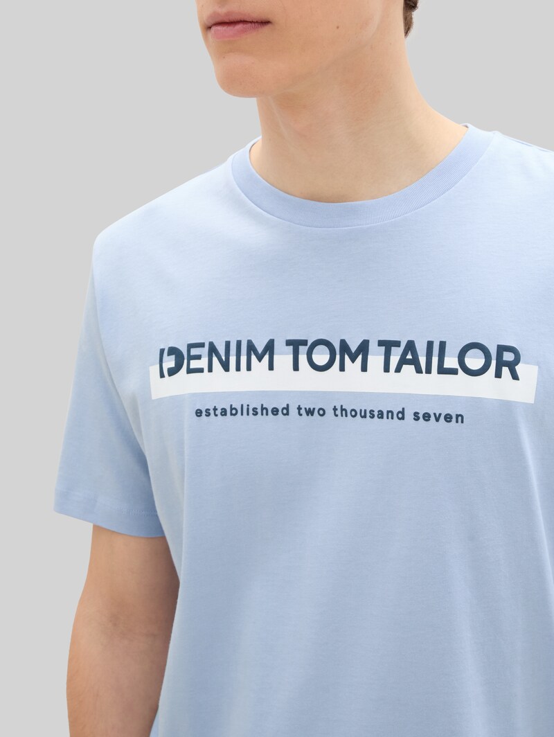 Tom Tailor T-Shirt mit Logo-Print - Brunnera Blue