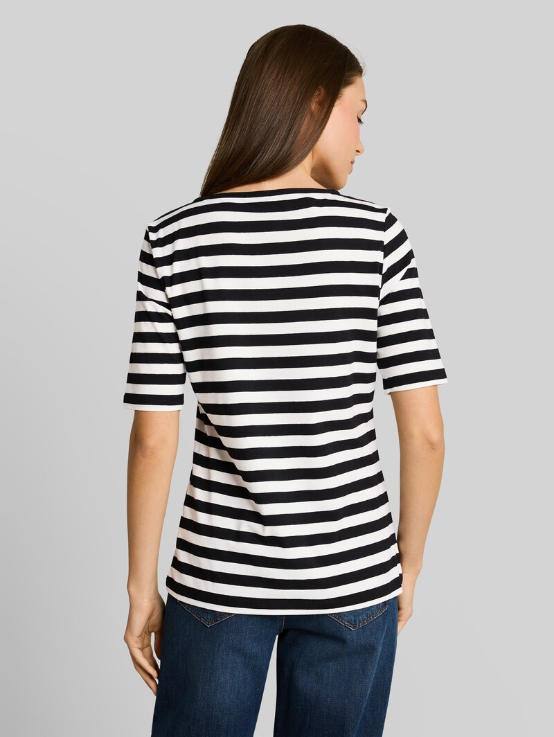 Tom Tailor T-Shirt mit Stickerei - Black White Stripe